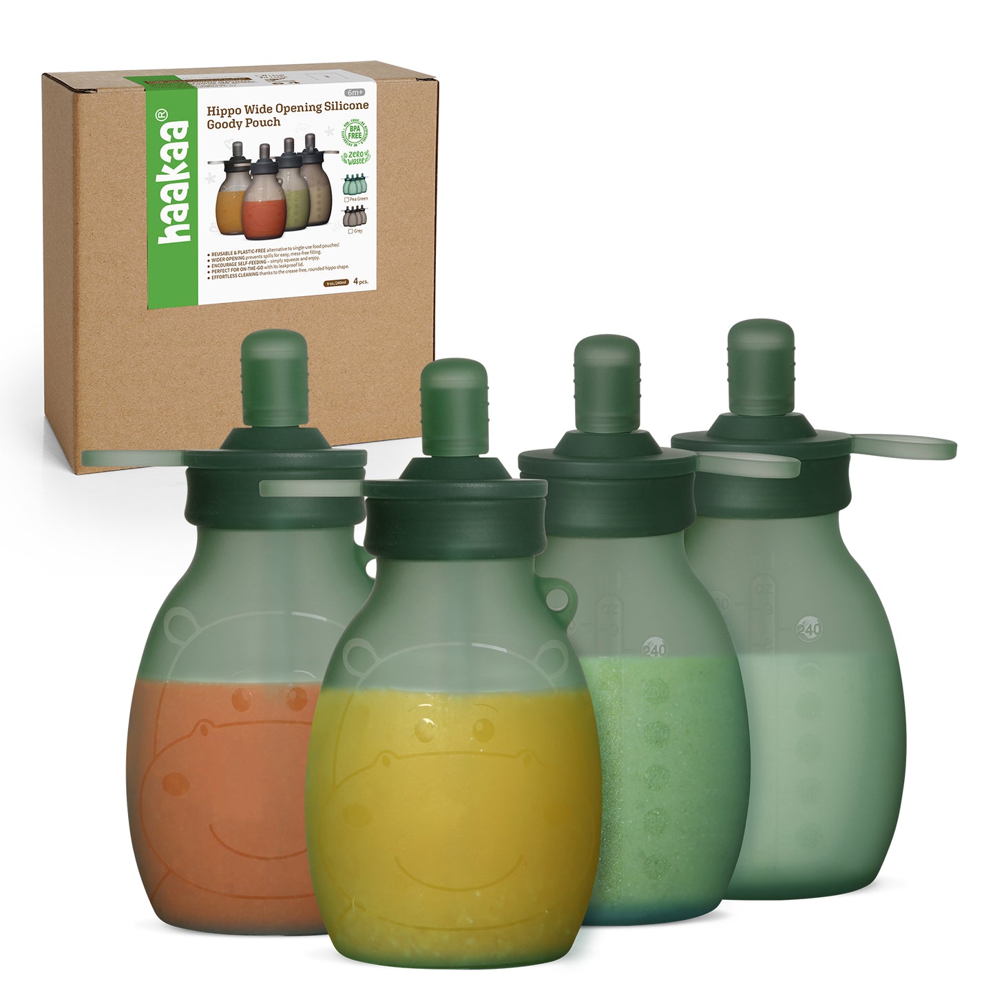 Hippo Wide Opening Silicone Goody Pouch - 260ml