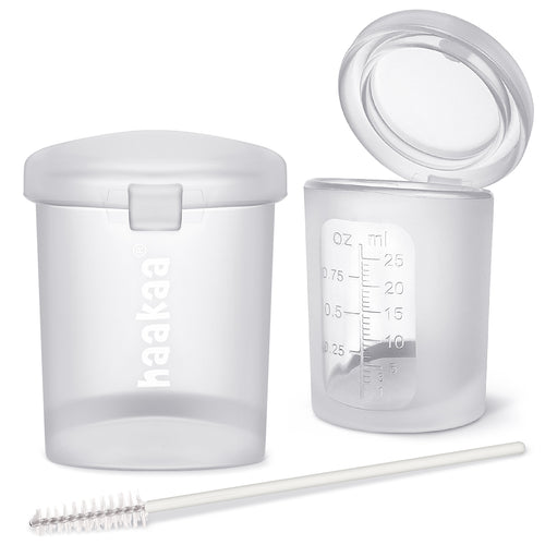 Silicone Measuring & Feeding Lidded Cup (pre-sterilised) - 25ml - 2pcs