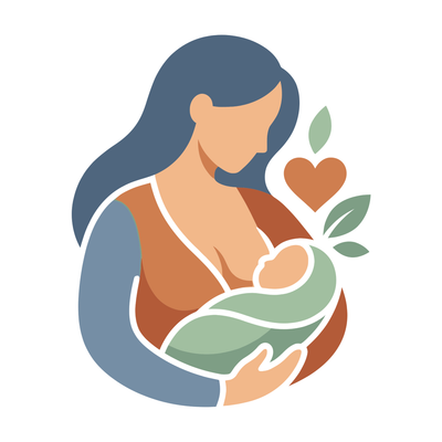 Illustration of a mother preparing to breastfeed her newborn baby