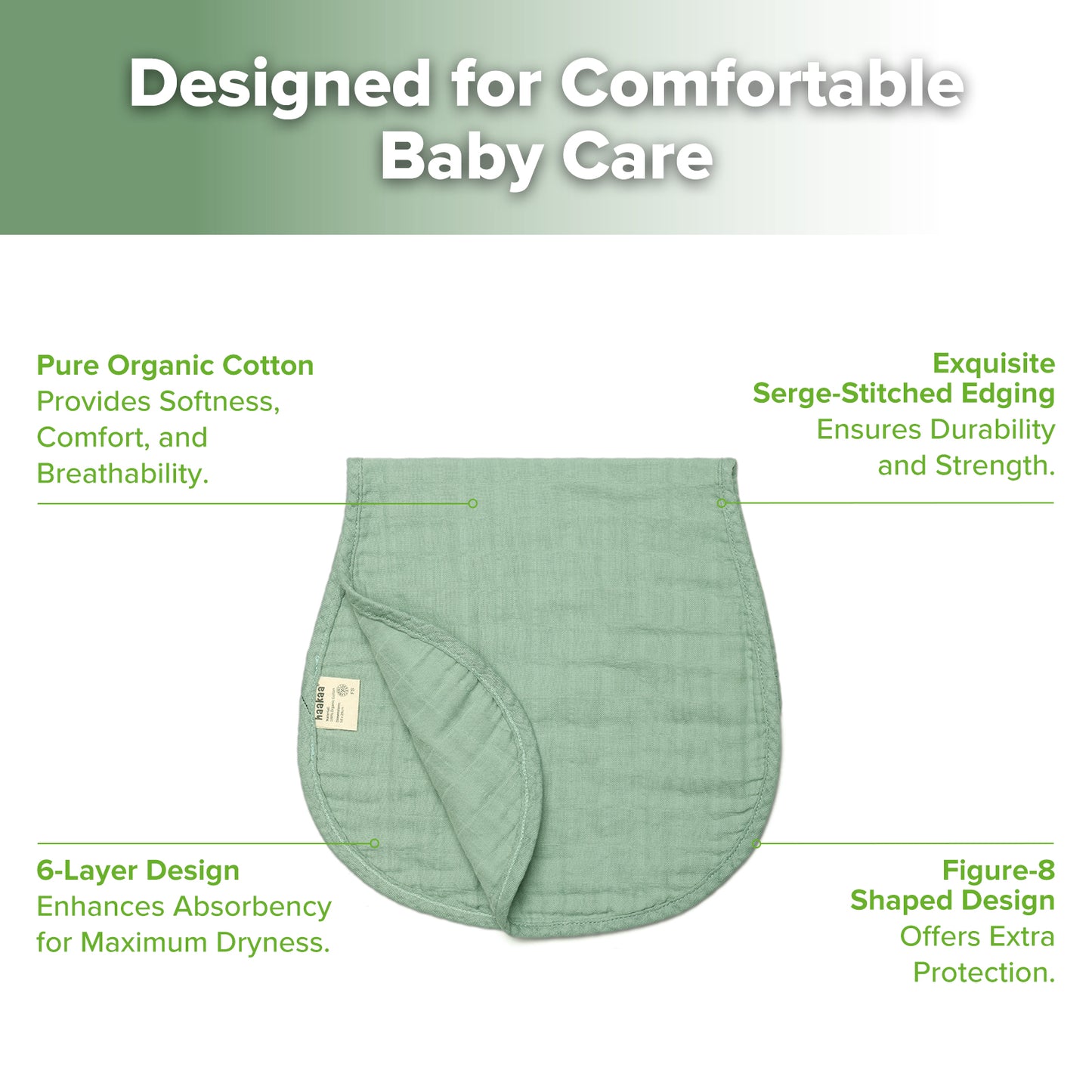 Organic Cotton Burp Cloth - 2pcs