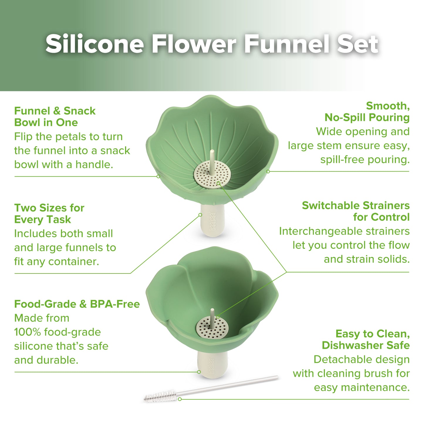 Silicone Flower Funnel Set