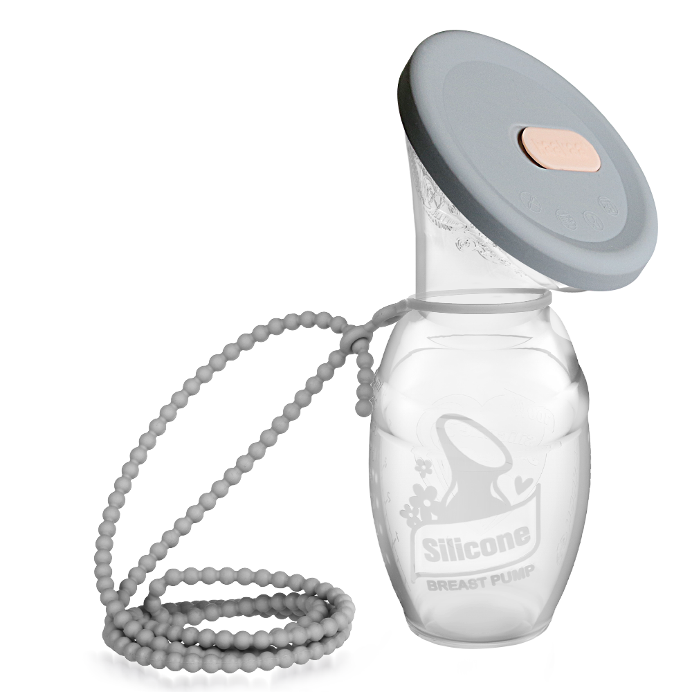 Silicone Breast Pump Store and Carry Set - Suva Grey
