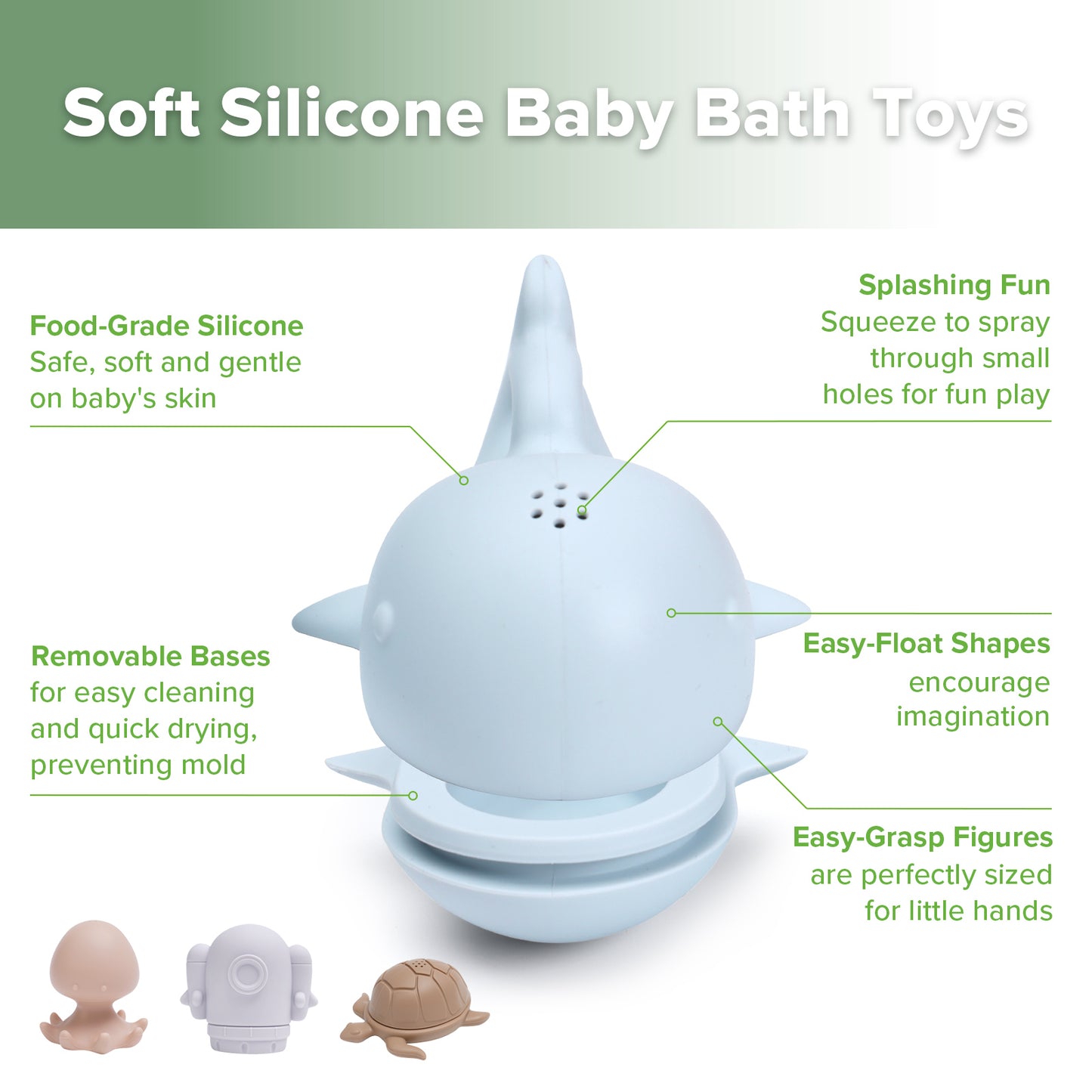 Ocean Explorer Silicone Bath Toy Set