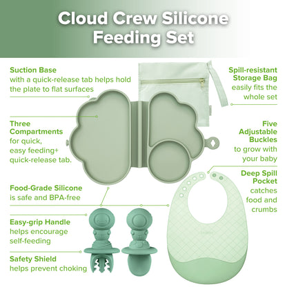 Cloud Crew Silicone Feeding Set